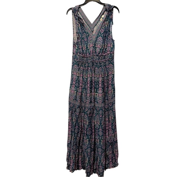 Joie Bohemian floral print maxi dress with shoulder ties Small - Picture 1 of 8